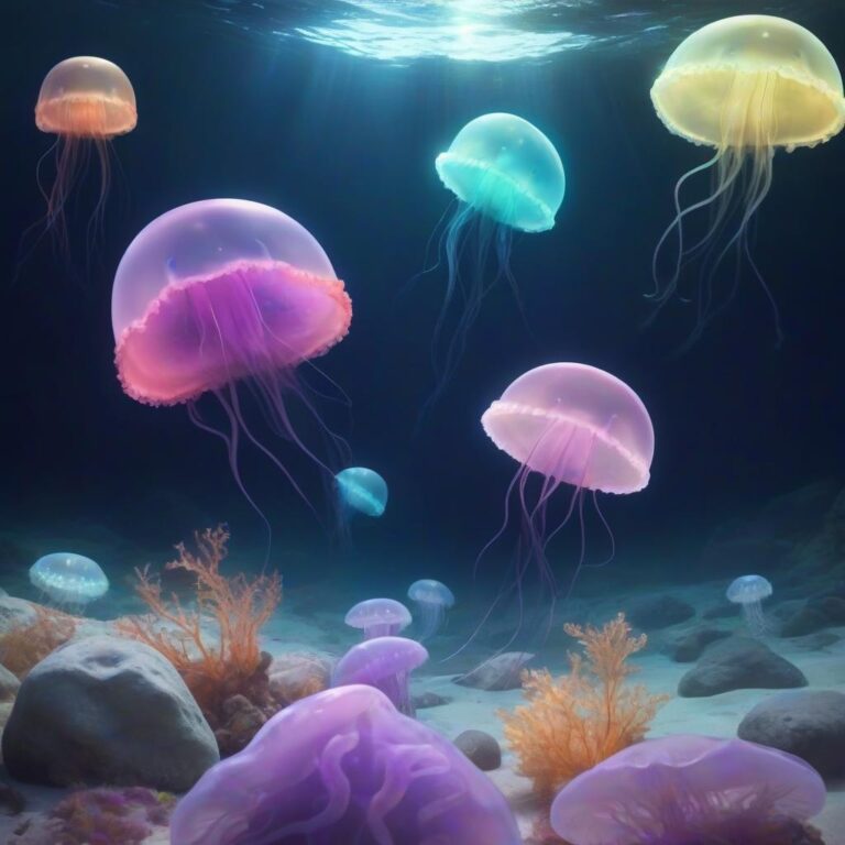 Jellyfish swimming in the sea